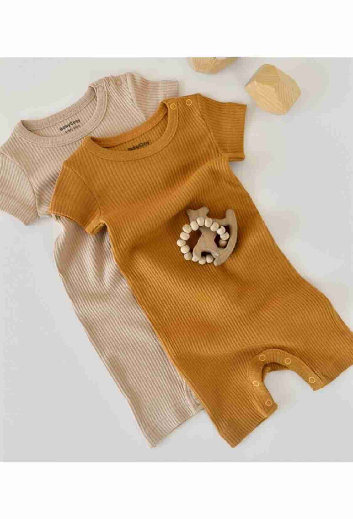Baby Rompers and Overalls - Toptan Bebek 2 li Kısa Kollu Tulum Baby Cosy 2022-CSYM11404 - Brand: BabyCosy - Kids & Bby Clothes From TheBS Kids Turkey