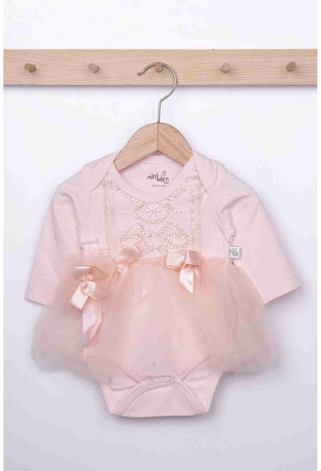 Baby Dress - Toptan Bebek 2'li Elbise ve Saç Bandı Takım 0-12M 2019-2199 - Brand: Miniborn - Kids & Bby Clothes From TheBS Kids Turkey