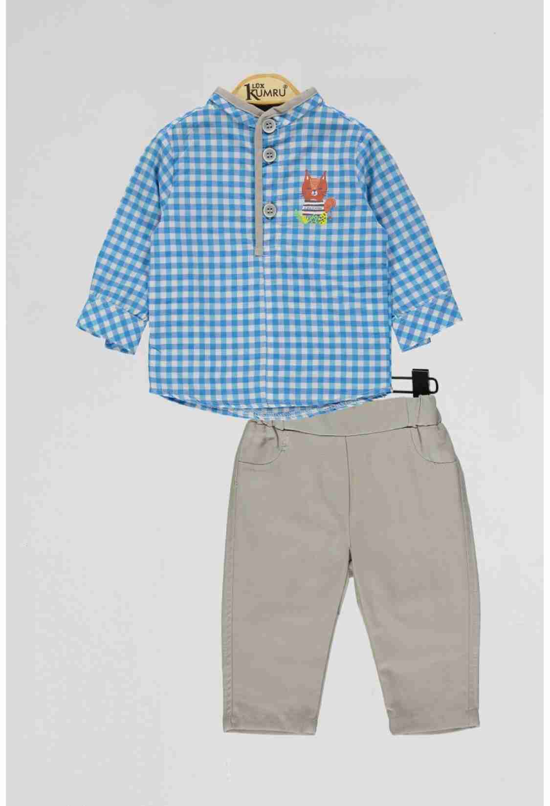 Baby Sets - Toptan Bebek 2'li Gömlek ve Pantolon Takım 6-18M 1075-4032 - Brand: Kumru Bebe - Kids & Bby Clothes From TheBS Kids Turkey