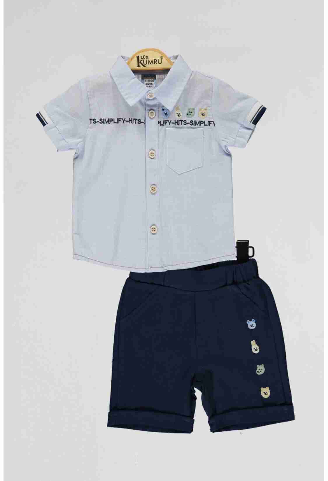 Baby Sets - Toptan Bebek 2'li Gömlek ve Şort Takım 6-18M 1075-4023 - Brand: Kumru Bebe - Kids & Bby Clothes From TheBS Kids Turkey