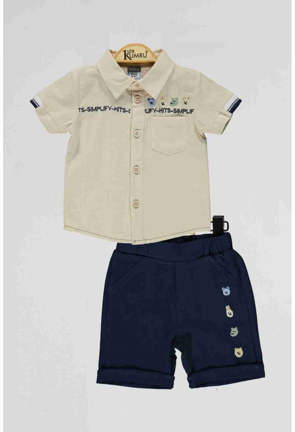 Baby Sets - Toptan Bebek 2'li Gömlek ve Şort Takım 6-18M 1075-4023 - Brand: Kumru Bebe - Kids & Bby Clothes From TheBS Kids Turkey