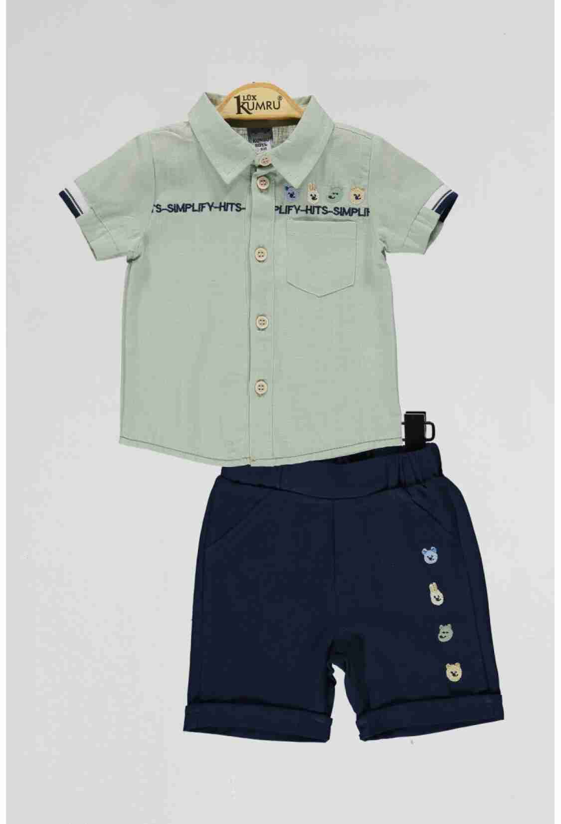 Baby Sets - Toptan Bebek 2'li Gömlek ve Şort Takım 6-18M 1075-4023 - Brand: Kumru Bebe - Kids & Bby Clothes From TheBS Kids Turkey