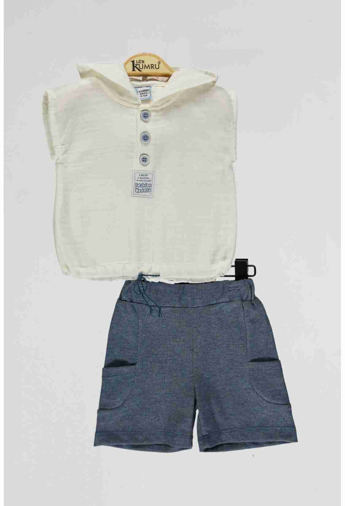 Baby Tops - Toptan Bebek 2'li Gömlek ve Şort Takım 6-18M 1075-4112 - Brand: Kumru Bebe - Kids & Bby Clothes From TheBS Kids Turkey