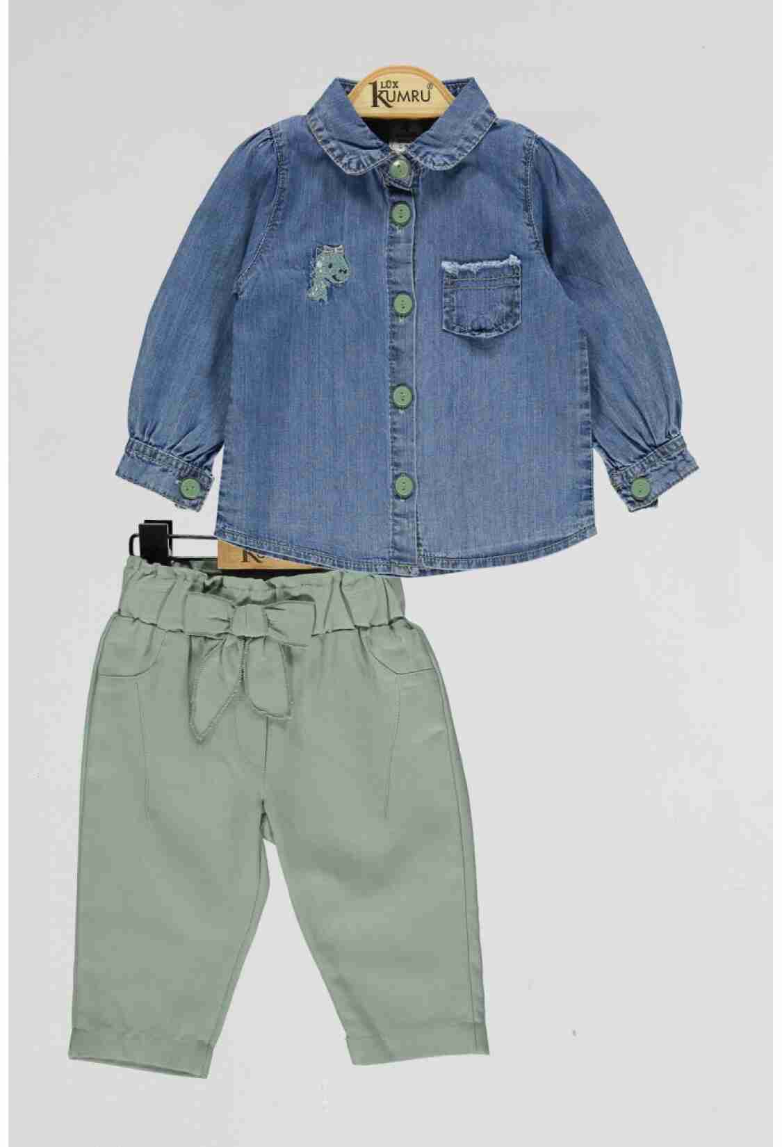 Baby Sets - Toptan Bebek 2'li Kot Gömlek ve Pantolon Takım 6-18M 1075-4041 - Brand: Kumru Bebe - Kids & Bby Clothes From TheBS Kids Turkey