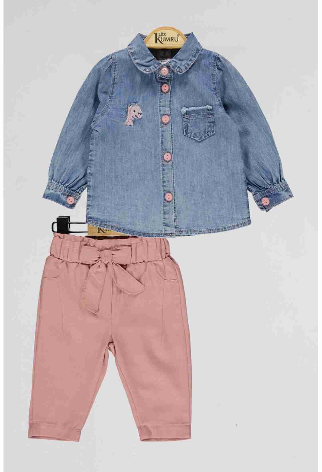 Baby Sets - Toptan Bebek 2'li Kot Gömlek ve Pantolon Takım 6-18M 1075-4041 - Brand: Kumru Bebe - Kids & Bby Clothes From TheBS Kids Turkey