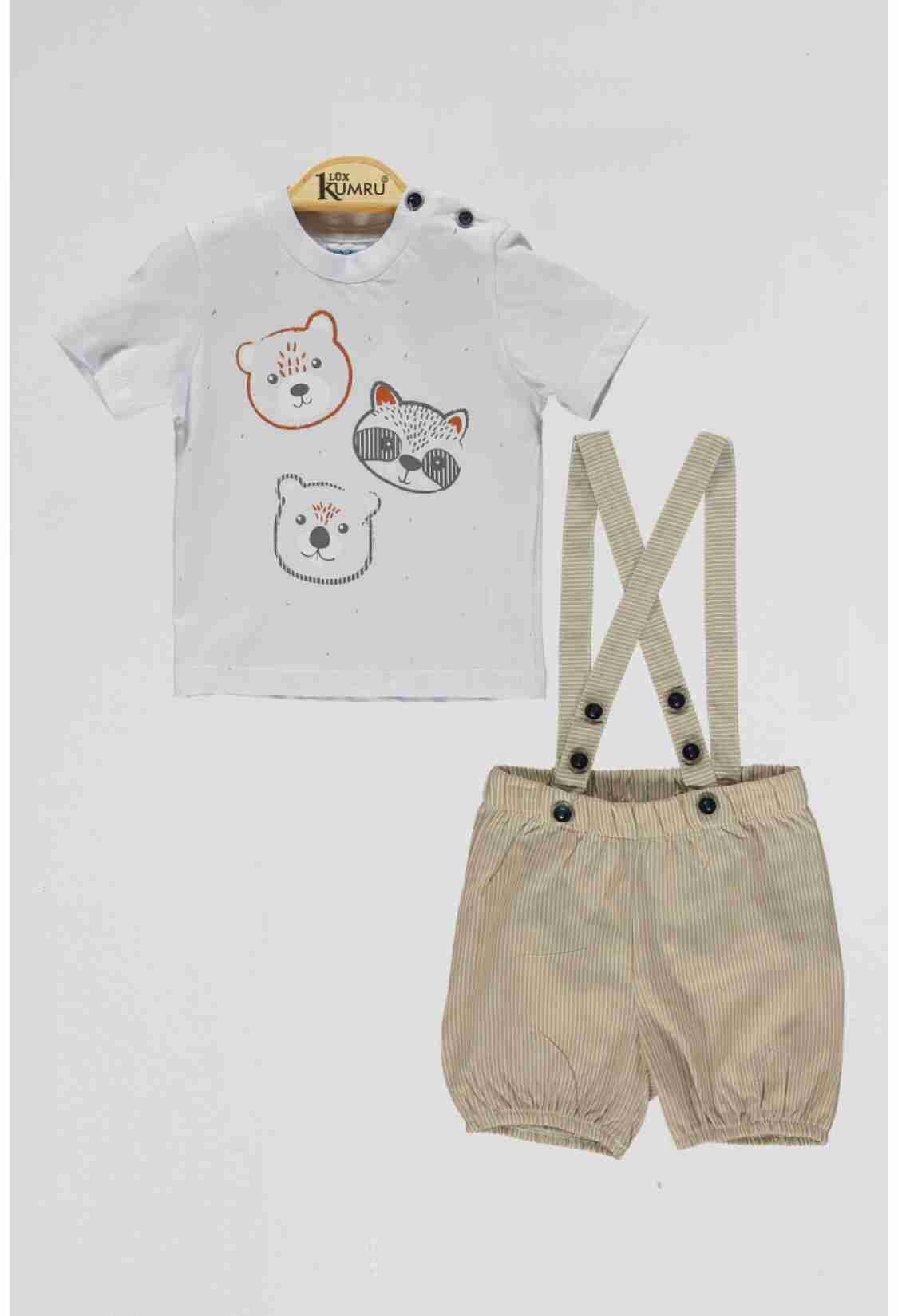 Baby Bottom Clothing - Toptan Bebek 2'li Şort ve Tişört Takım 6-18M 1075-4093 - Brand: Kumru Bebe - Kids & Bby Clothes From TheBS Kids Turkey