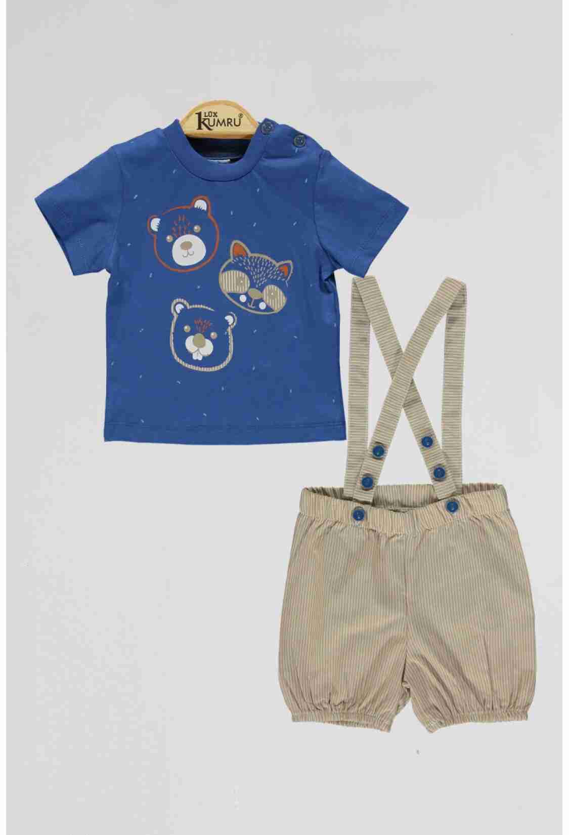 Baby Bottom Clothing - Toptan Bebek 2'li Şort ve Tişört Takım 6-18M 1075-4093 - Brand: Kumru Bebe - Kids & Bby Clothes From TheBS Kids Turkey