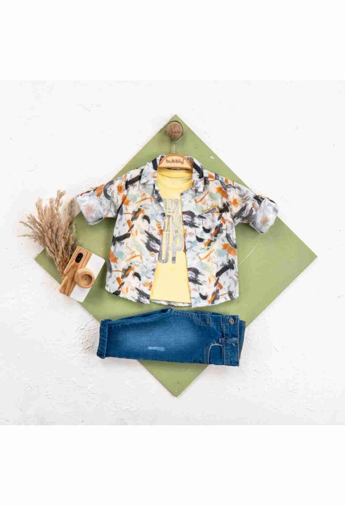 Baby Sets - Toptan Bebek 3' lü Gömlek Pantolon Takım 6-24M 2035-449 - Brand: Bubbly - Kids & Bby Clothes From TheBS Kids Turkey