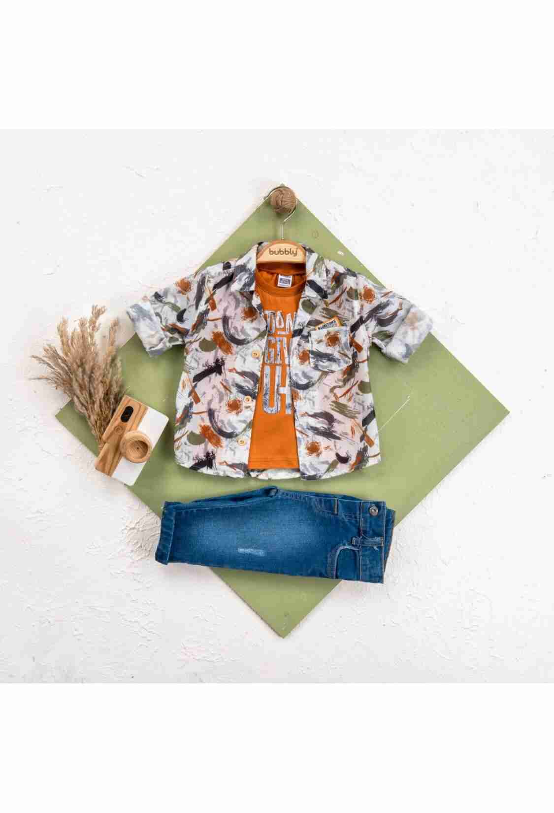 Baby Sets - Toptan Bebek 3' lü Gömlek Pantolon Takım 6-24M 2035-449 - Brand: Bubbly - Kids & Bby Clothes From TheBS Kids Turkey