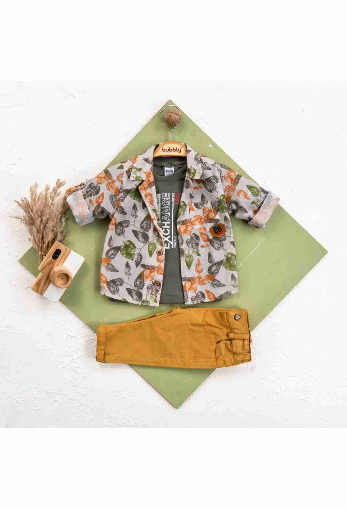 Baby Sets - Toptan Bebek 3' lü Gömlek Pantolon Takım 6-24M 2035-450 - Brand: Bubbly - Kids & Bby Clothes From TheBS Kids Turkey