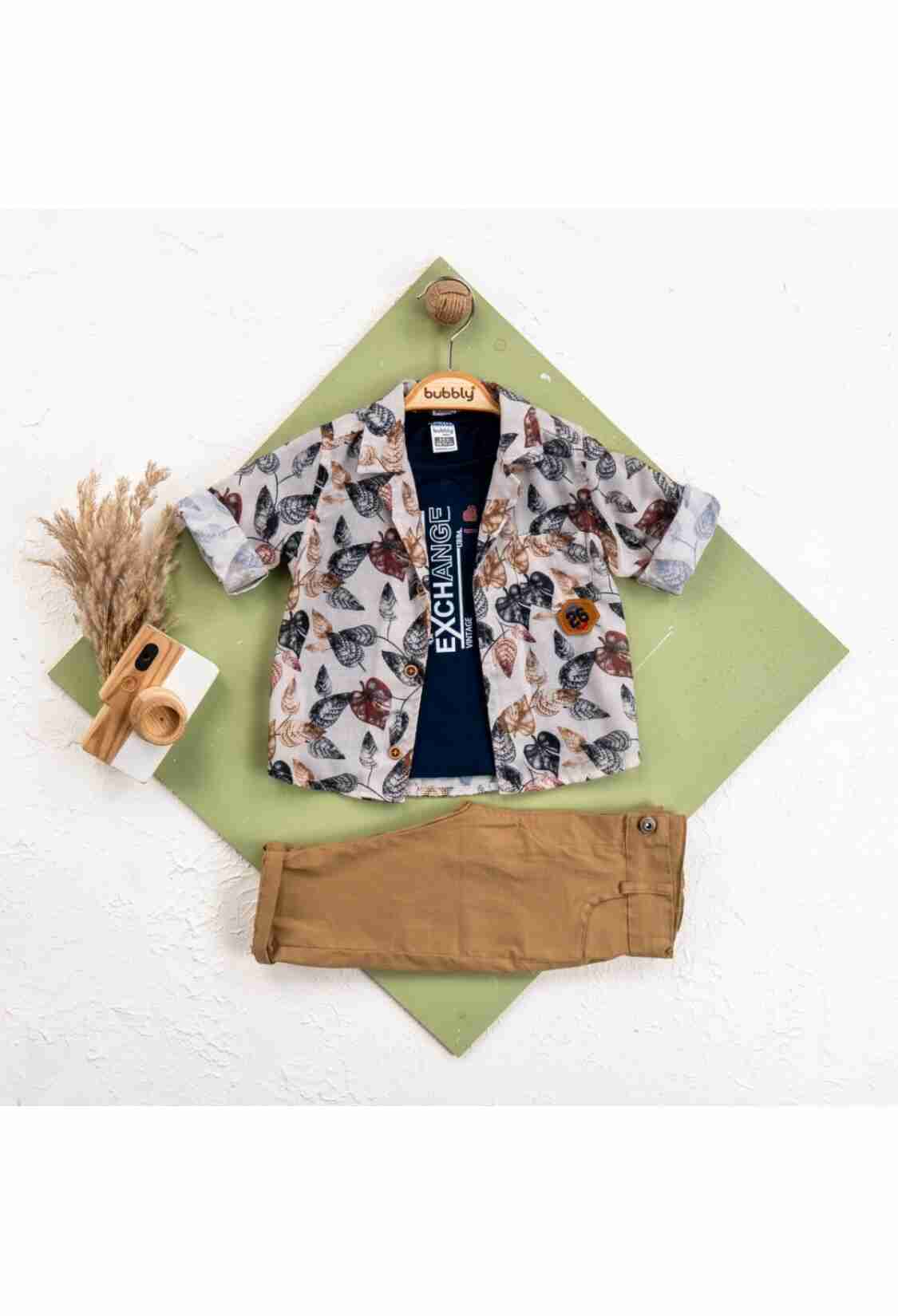 Baby Sets - Toptan Bebek 3' lü Gömlek Pantolon Takım 6-24M 2035-450 - Brand: Bubbly - Kids & Bby Clothes From TheBS Kids Turkey