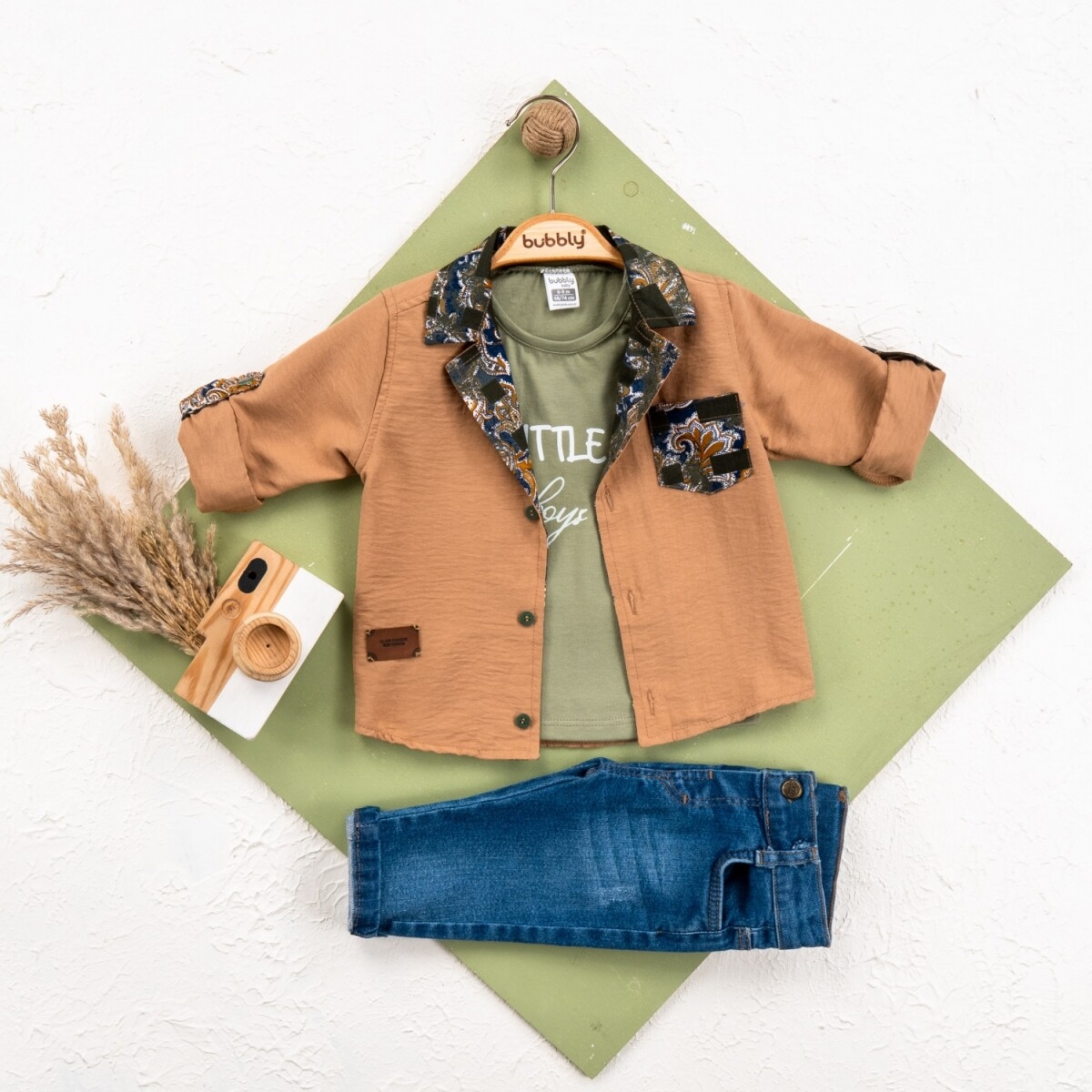 Baby Sets - Toptan Bebek 3' lü Gömlek Pantolon Takım 6-24M 2035-451 - Brand: Bubbly - Kids & Bby Clothes From TheBS Kids Turkey