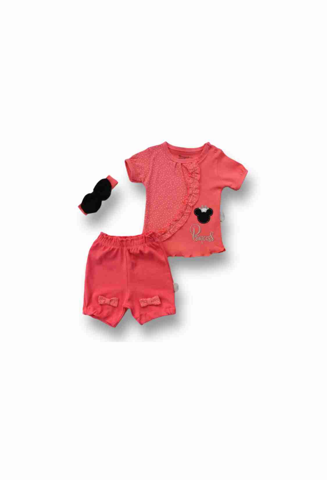 Baby Sets - Toptan Bebek 3'lü Tişört Şort ve Saç Bantlı 3-18M Takım 1074-75511 - Brand: Tomuycuk - Kids & Bby Clothes From TheBS Kids Turkey