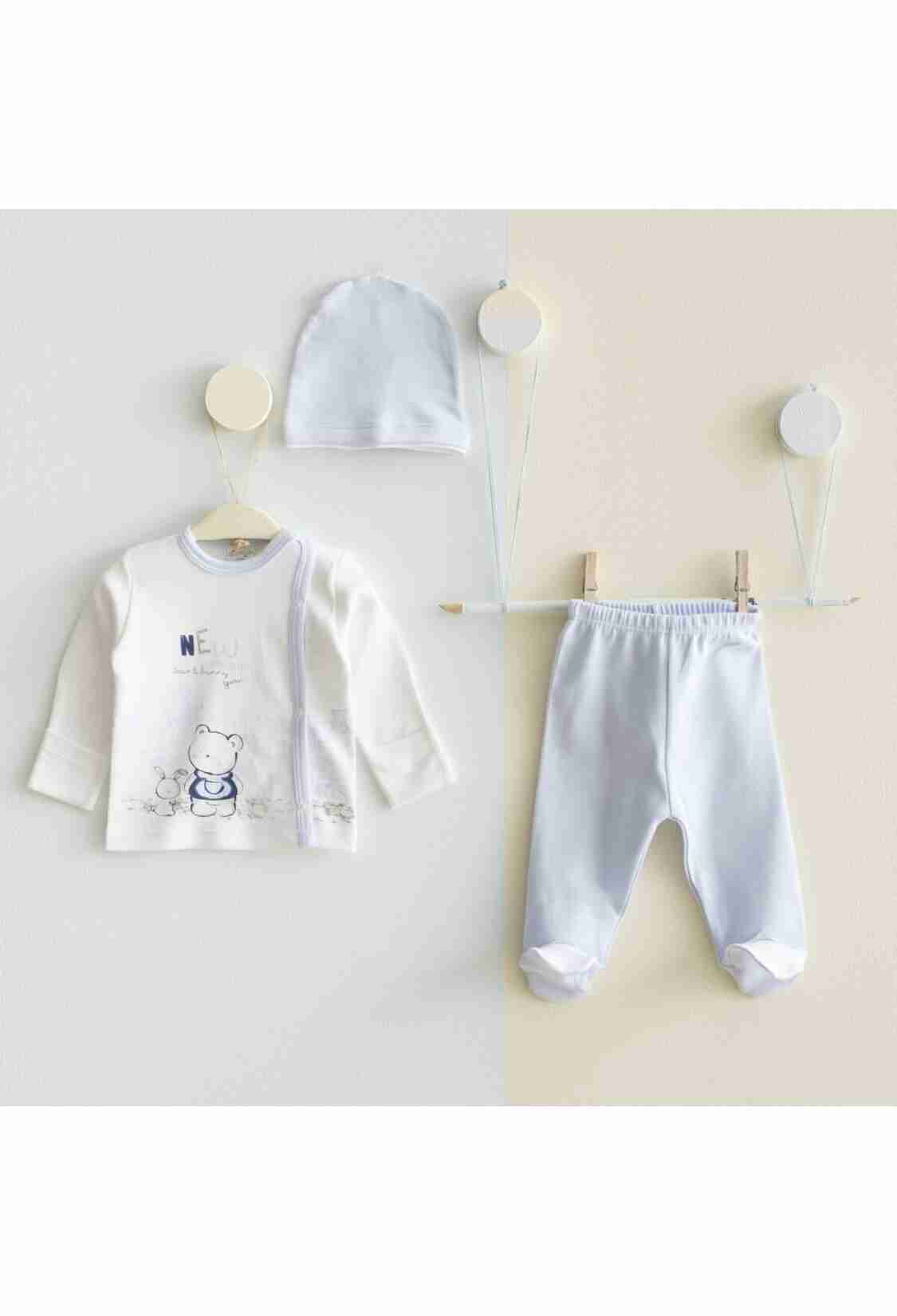Newborn - Toptan Bebek 3'lü Yenidoğan Takım 0-3M 2043-0033 - Brand: Gümüş Baby - Kids & Bby Clothes From TheBS Kids Turkey