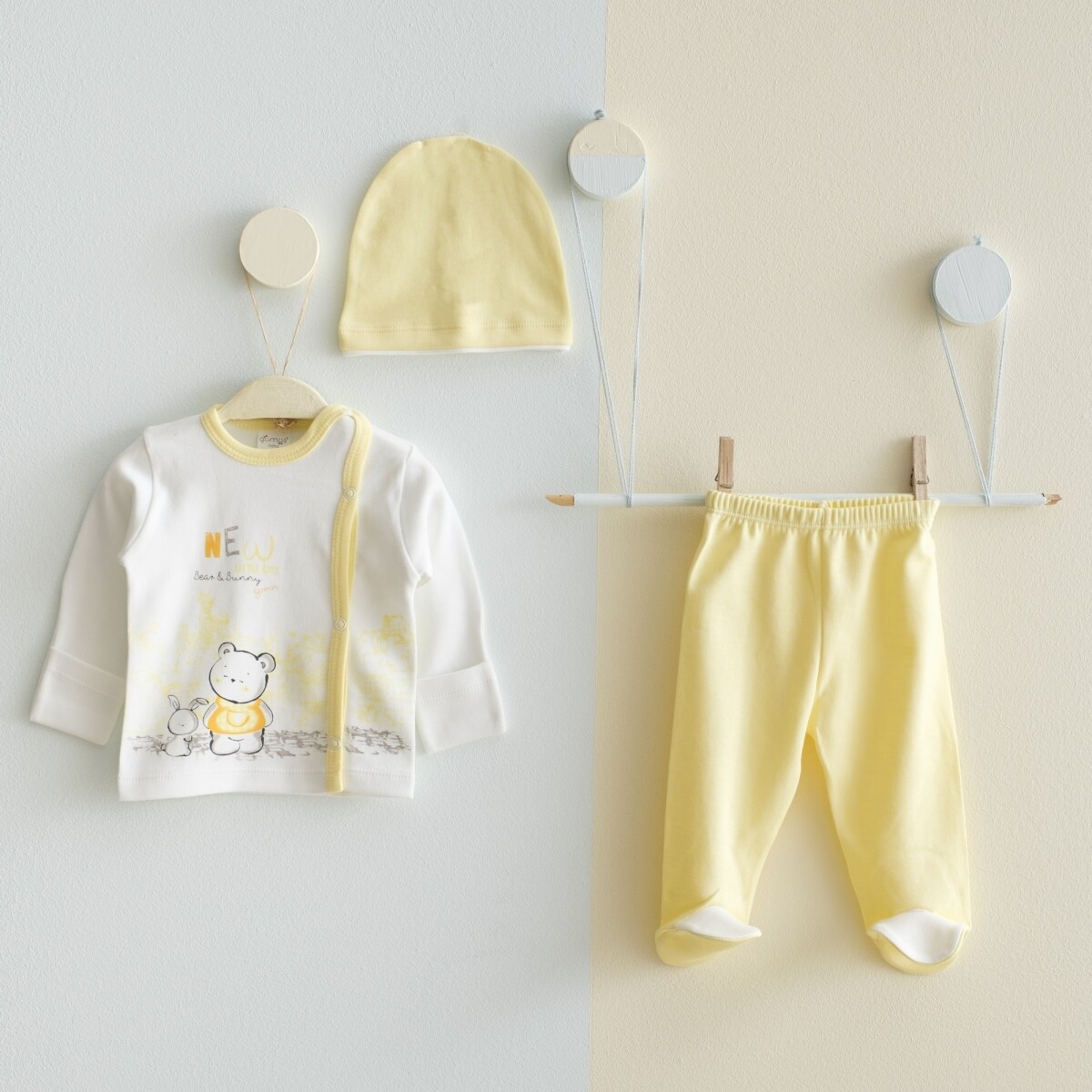 Newborn - Toptan Bebek 3'lü Yenidoğan Takım 0-3M 2043-0033 - Brand: Gümüş Baby - Kids & Bby Clothes From TheBS Kids Turkey