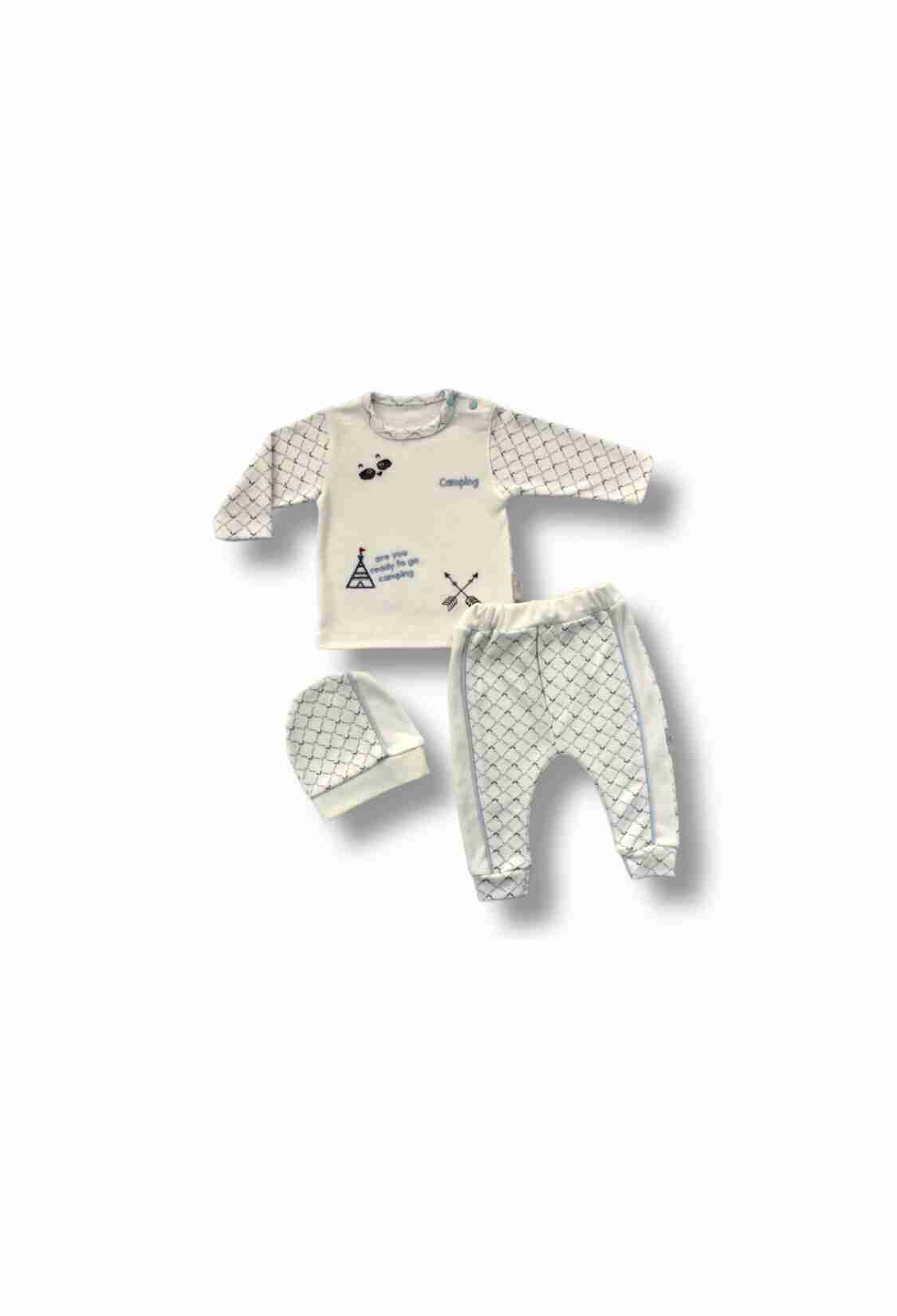 Baby Sets - Toptan Bebek 3'lü Yenidoğan Takım 3-12M 1074-75447 - Brand: Tomuycuk - Kids & Bby Clothes From TheBS Kids Turkey