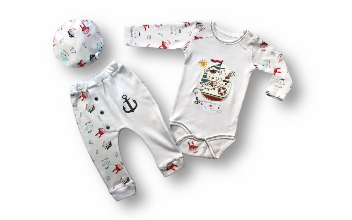 Baby Sets – Toptan Bebek 3’lü Yenidoğan Takım 3-12M 1074-75469 – Brand: Tomuycuk – Kids & Bby Clothes From TheBS Kids Turkey