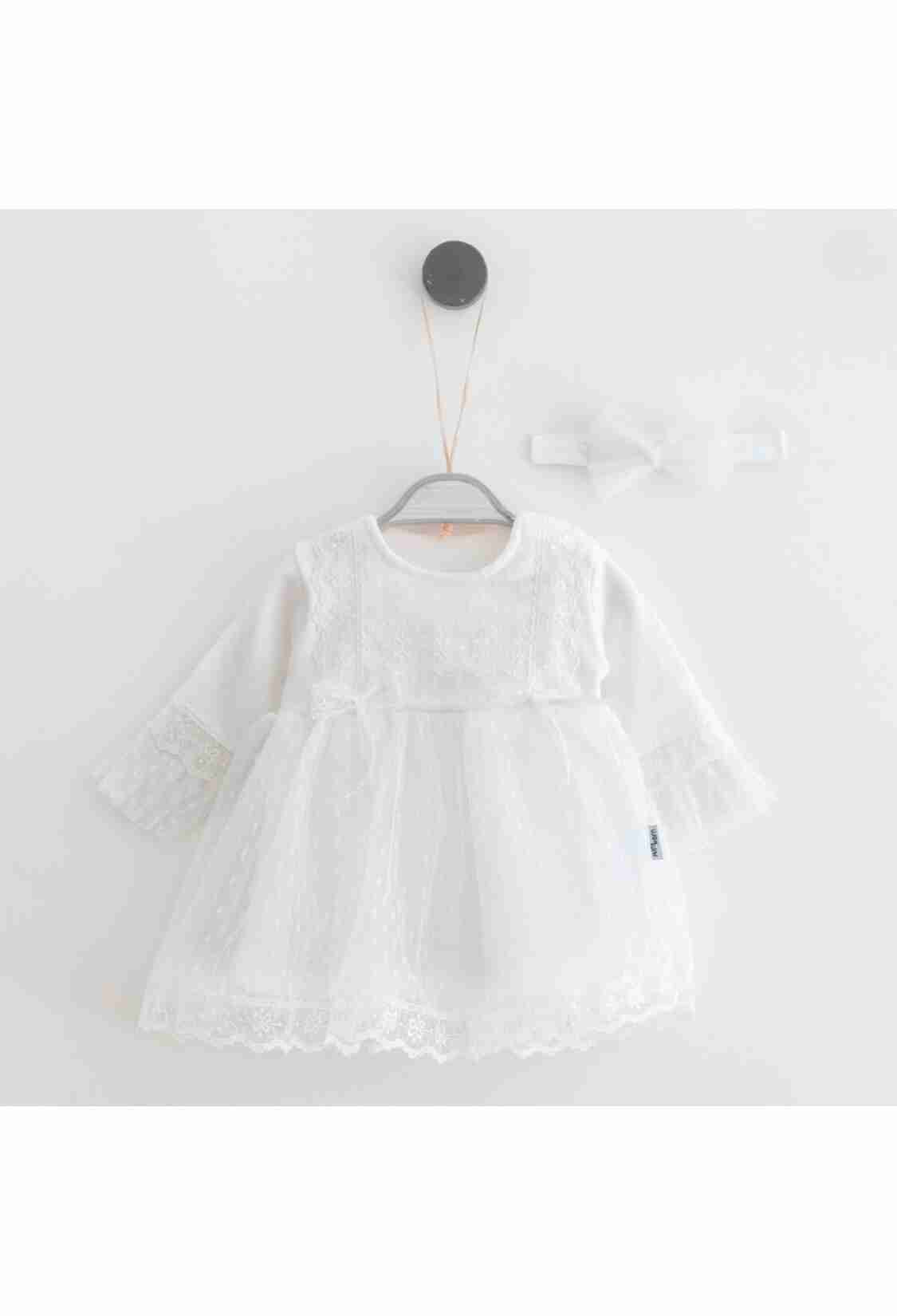 Baby Dress - Toptan Bebek Elbise ve Saç Bandanası Takım 0-12M 2019-2201 - Brand: Miniborn - Kids & Bby Clothes From TheBS Kids Turkey