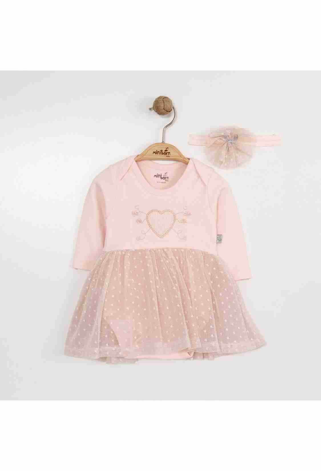 Baby Dress - Toptan Bebek Elbise ve Saç Bandanası Takım 0-12M 2019-3320 - Brand: Miniborn - Kids & Bby Clothes From TheBS Kids Turkey