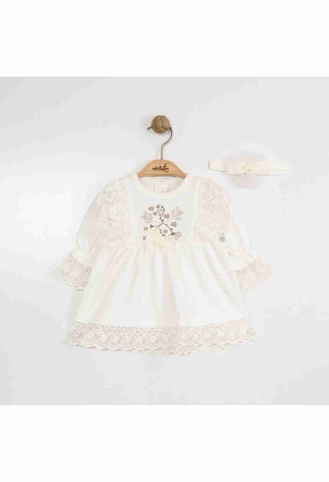 Baby Dress - Toptan Bebek Elbise ve Saç Bandanası Takım 0-12M 2019-3379 - Brand: Miniborn - Kids & Bby Clothes From TheBS Kids Turkey