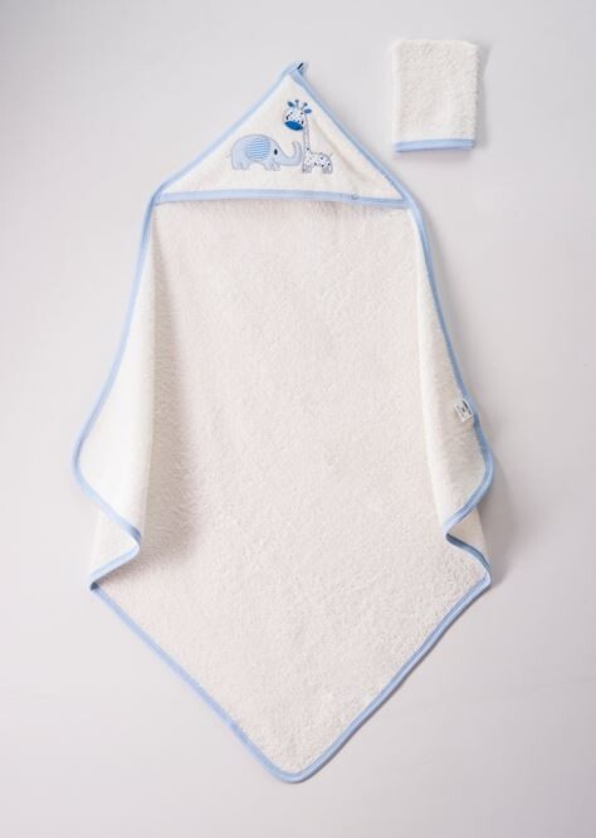 Towel and Bathrobe - Toptan Bebek Unisex 2'li Banyo Takımı ve Havlusu 75x80 1072-354 - Brand: Ramel Kids - Kids & Bby Clothes From TheBS Kids Turkey