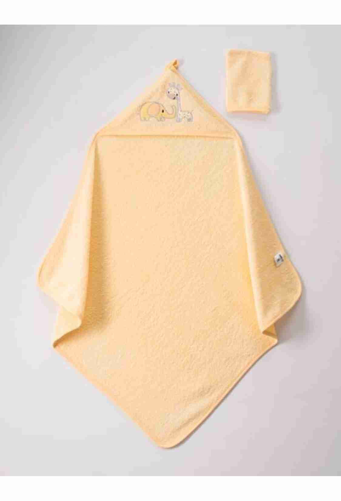 Towel and Bathrobe - Toptan Bebek Unisex 2'li Banyo Takımı ve Havlusu 75x80 1072-354 - Brand: Ramel Kids - Kids & Bby Clothes From TheBS Kids Turkey