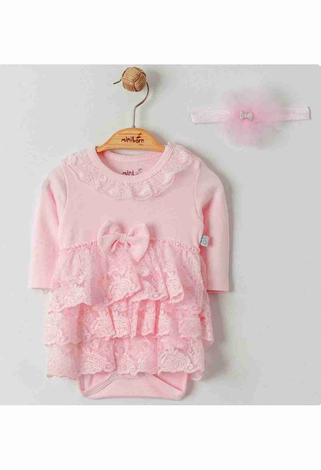 Newborn - Toptan Bebek Zıbın ve Saç Bandanası Takım 0-12M 2019-2051 - Brand: Miniborn - Kids & Bby Clothes From TheBS Kids Turkey