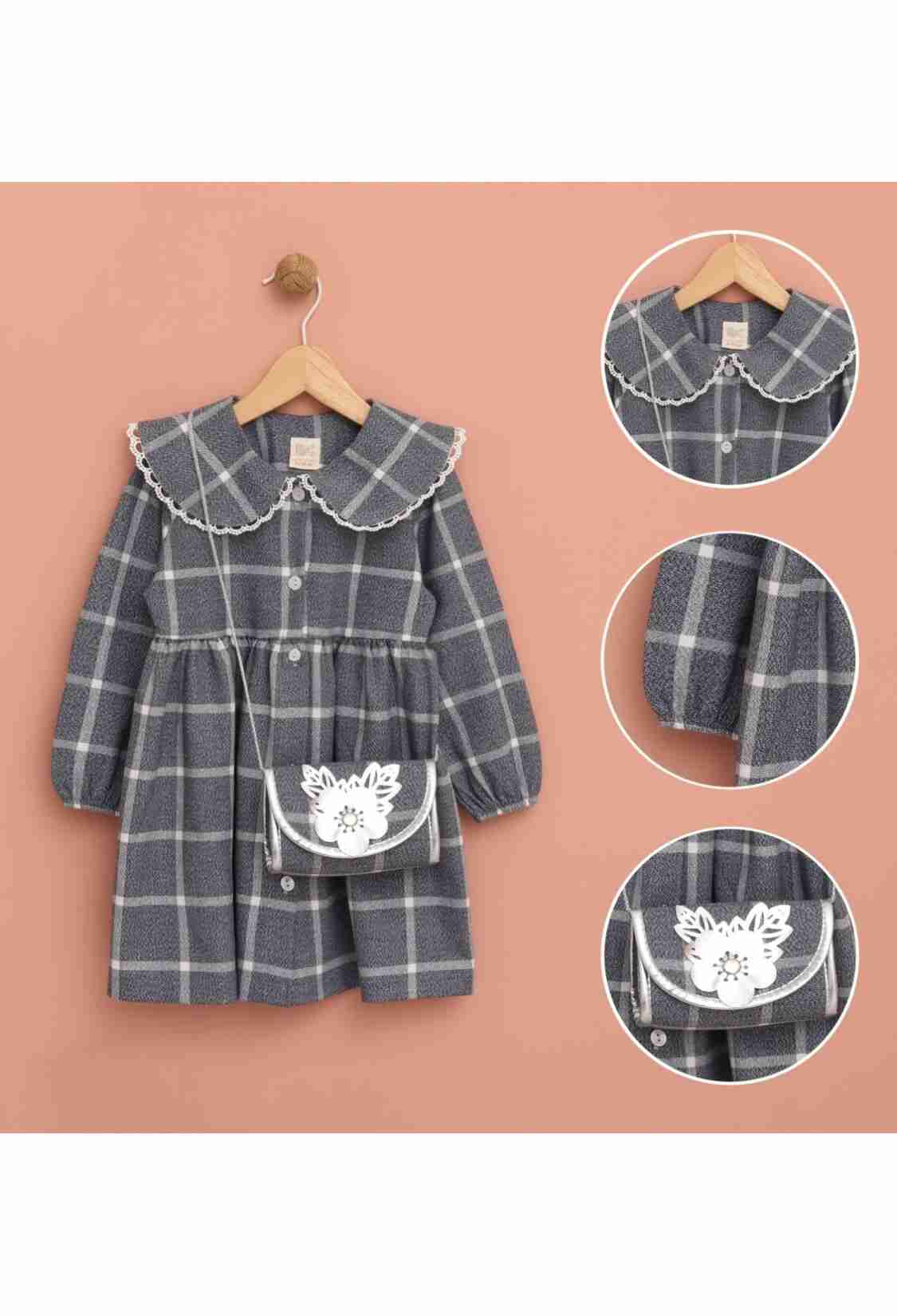 Girl's Dress - Toptan Çantalı Kız Çocuk Elbise 2-5Y 1049-6523 - Brand: Lilax - Kids & Bby Clothes From TheBS Kids Turkey