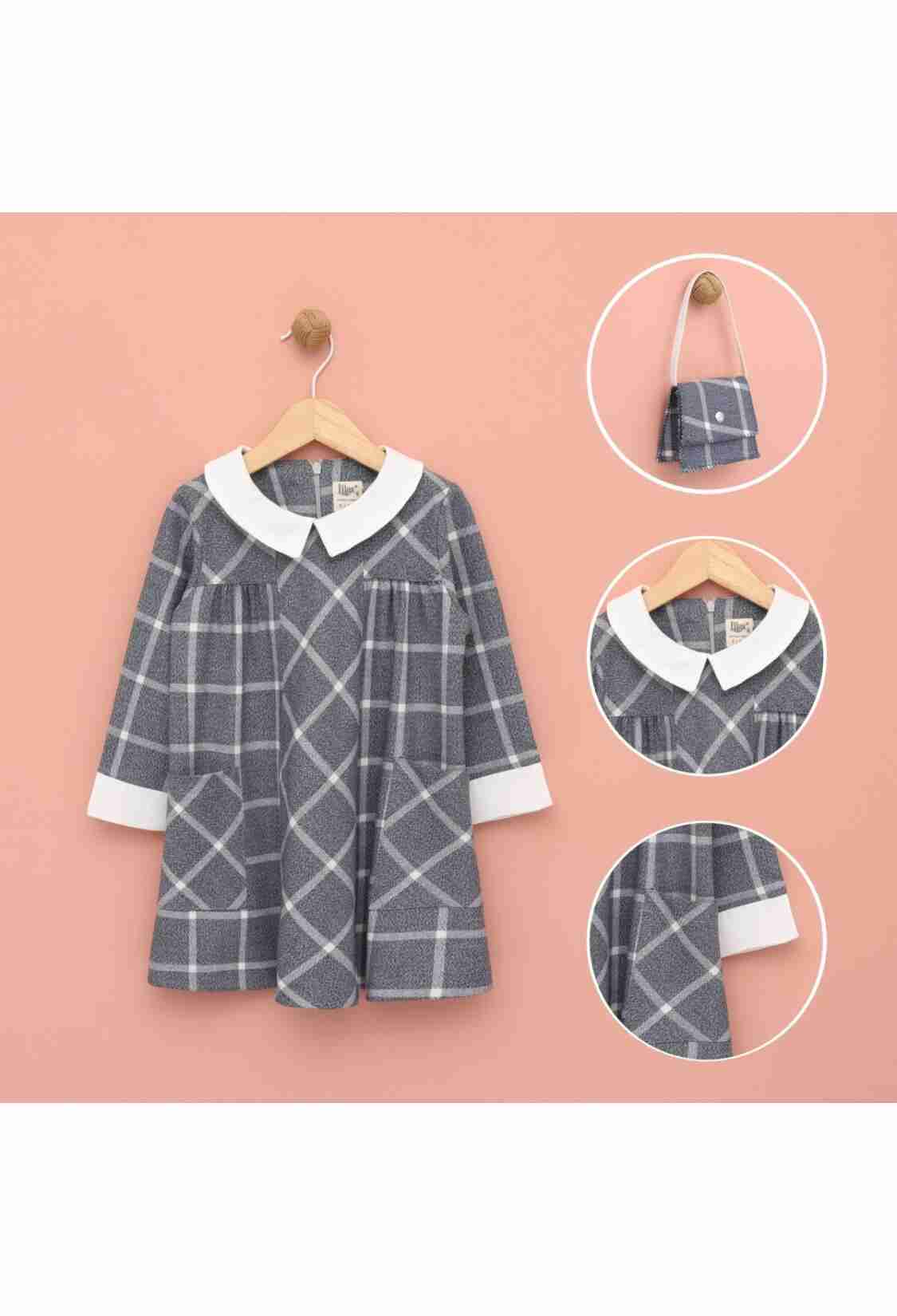 Girl's Dress - Toptan Çantalı Yakalı Kız Çocuk Elbise 2-5Y 1049-6540 - Brand: Lilax - Kids & Bby Clothes From TheBS Kids Turkey