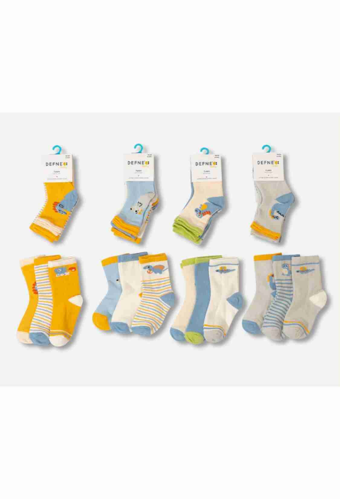 Underwear - Socks - Pajamas - Toptan Erkek Bebek 24 Çift Çorap 1064-DFN3-E022-22(12-18) - Brand: Defne - Kids & Bby Clothes From TheBS Kids Turkey