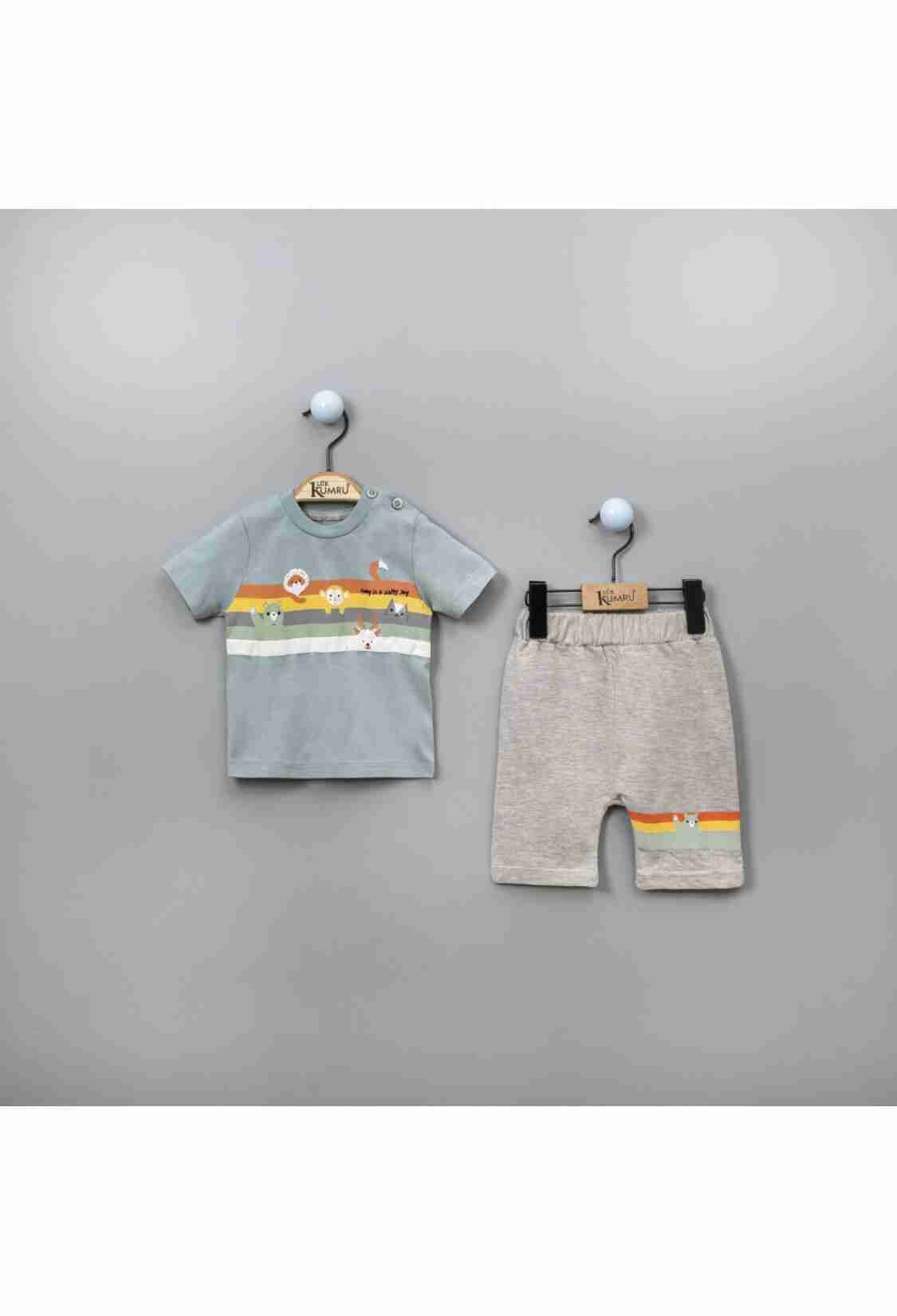 Baby Bottom Clothing - Toptan Erkek Bebek 2'li T-shirt ve Şort Takım 6-18M 1075-3839 - Brand: Kumru Bebe - Kids & Bby Clothes From TheBS Kids Turkey