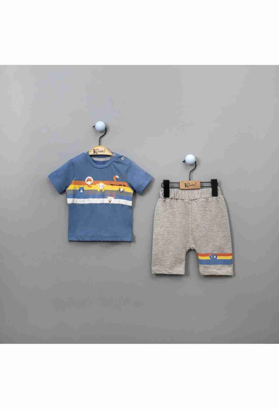 Baby Bottom Clothing - Toptan Erkek Bebek 2'li T-shirt ve Şort Takım 6-18M 1075-3839 - Brand: Kumru Bebe - Kids & Bby Clothes From TheBS Kids Turkey