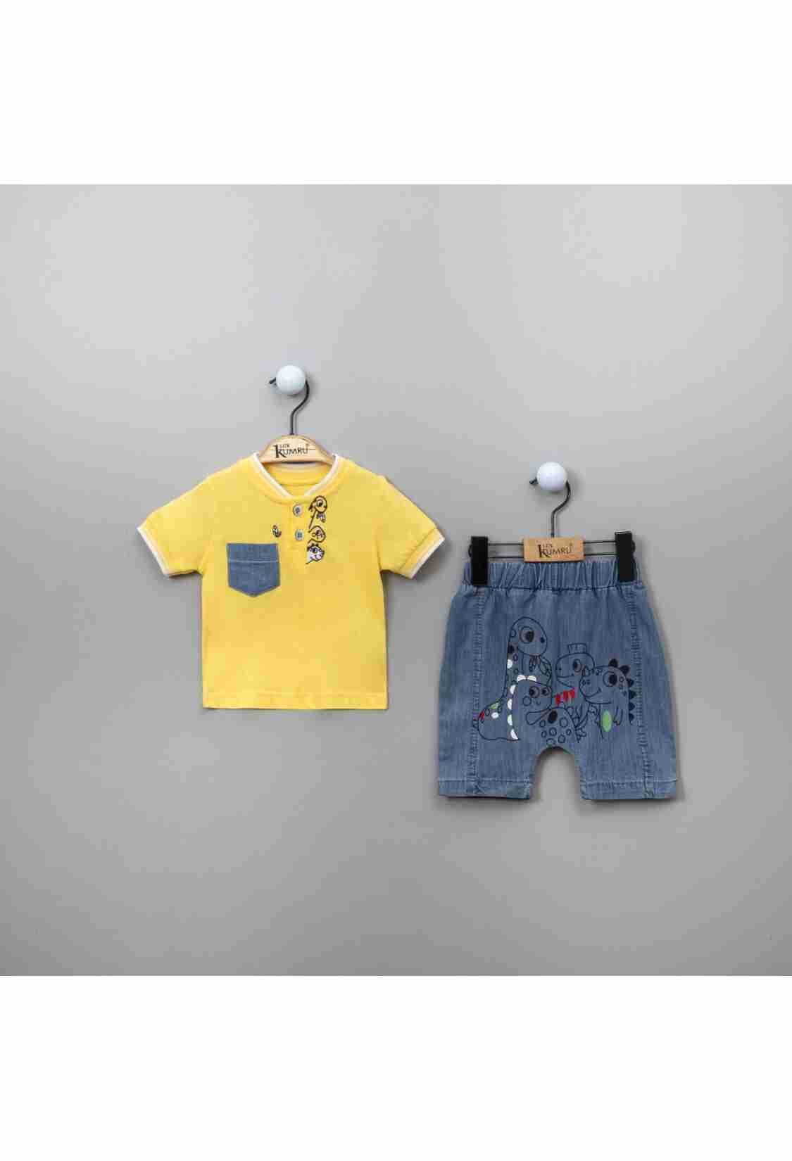 Baby Tops - Toptan Erkek Bebek 2'li Tişört ve Şort Takım 6-18M 1075-3809 - Brand: Kumru Bebe - Kids & Bby Clothes From TheBS Kids Turkey
