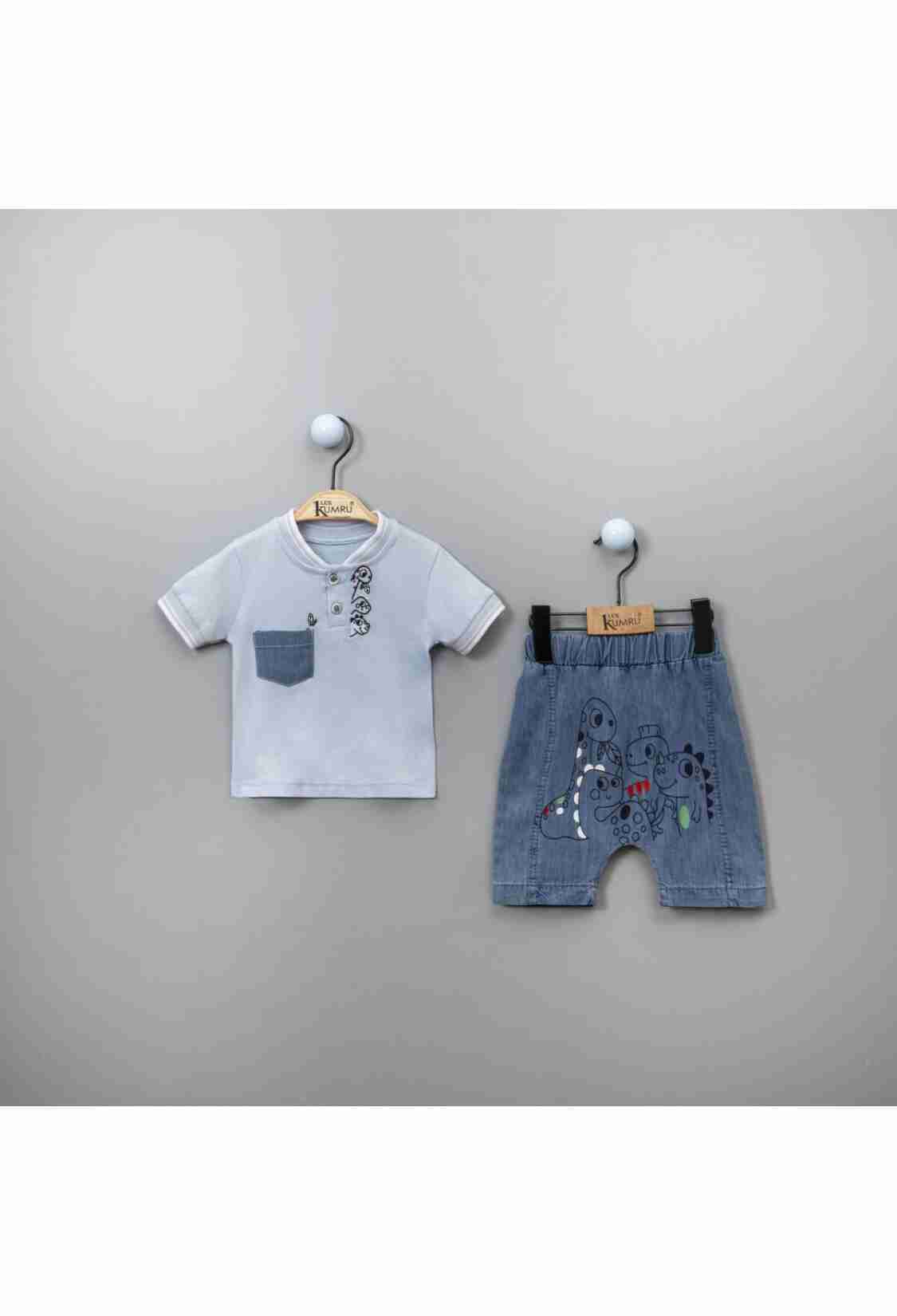 Baby Tops - Toptan Erkek Bebek 2'li Tişört ve Şort Takım 6-18M 1075-3809 - Brand: Kumru Bebe - Kids & Bby Clothes From TheBS Kids Turkey
