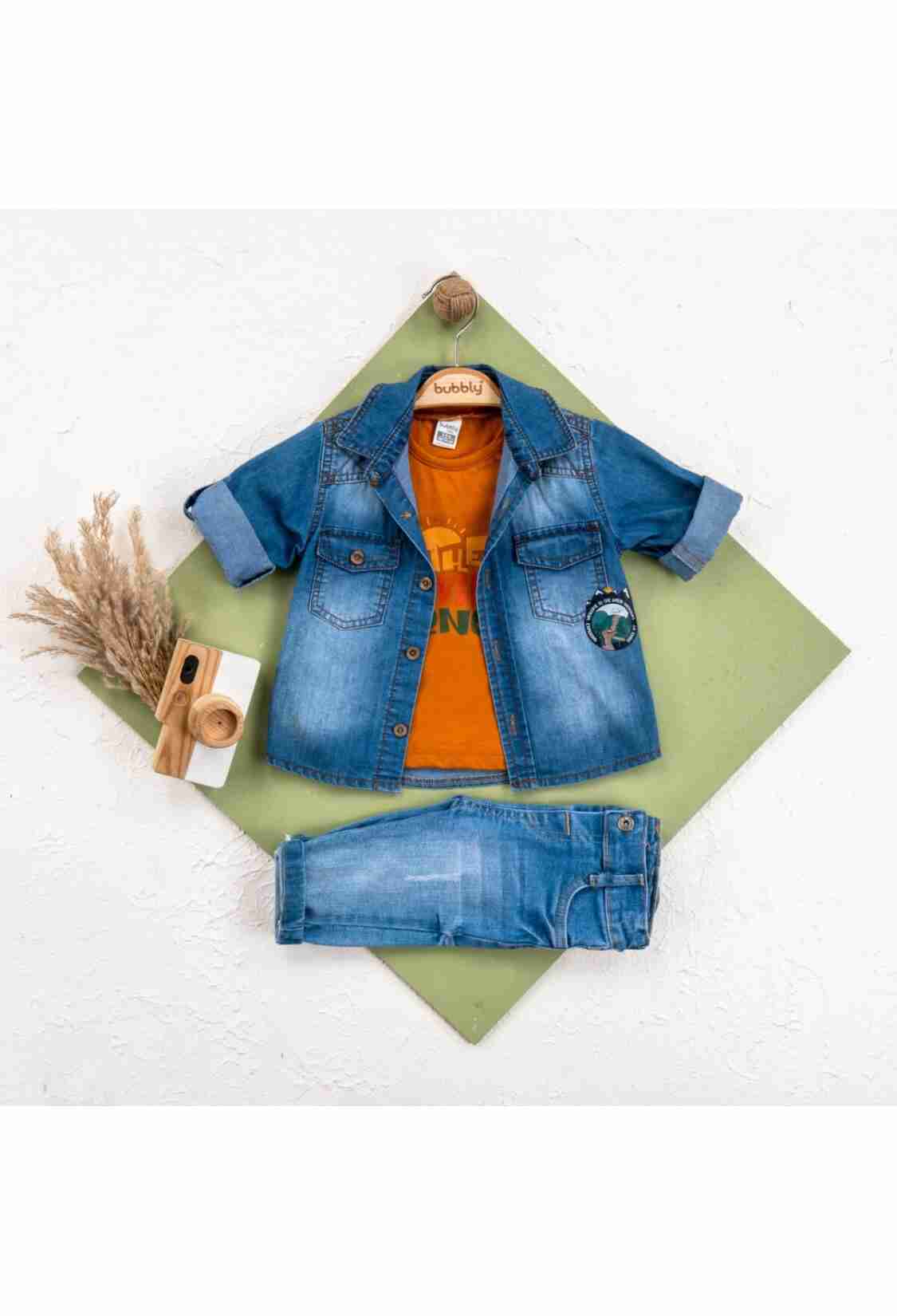 Baby Sets - Toptan Erkek Bebek 3'lü Ceket, Pantolon ve Tişört Takım 6-24M 2035-454 - Brand: Bubbly - Kids & Bby Clothes From TheBS Kids Turkey