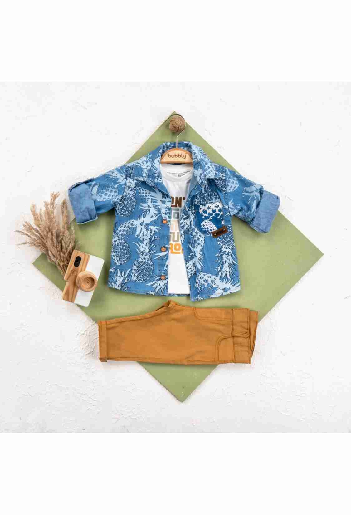 Baby Sets - Toptan Erkek Bebek 3'lü Ceket, Pantolon ve Tişört Takım 6-24M 2035-465 - Brand: Bubbly - Kids & Bby Clothes From TheBS Kids Turkey