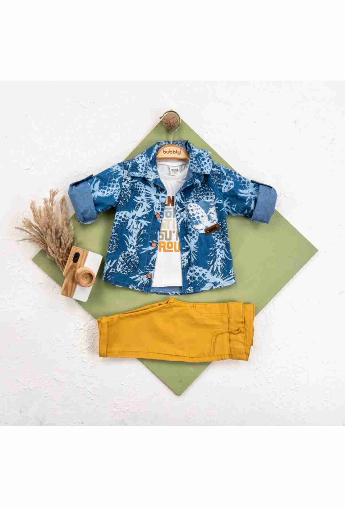 Baby Sets - Toptan Erkek Bebek 3'lü Ceket, Pantolon ve Tişört Takım 6-24M 2035-465 - Brand: Bubbly - Kids & Bby Clothes From TheBS Kids Turkey