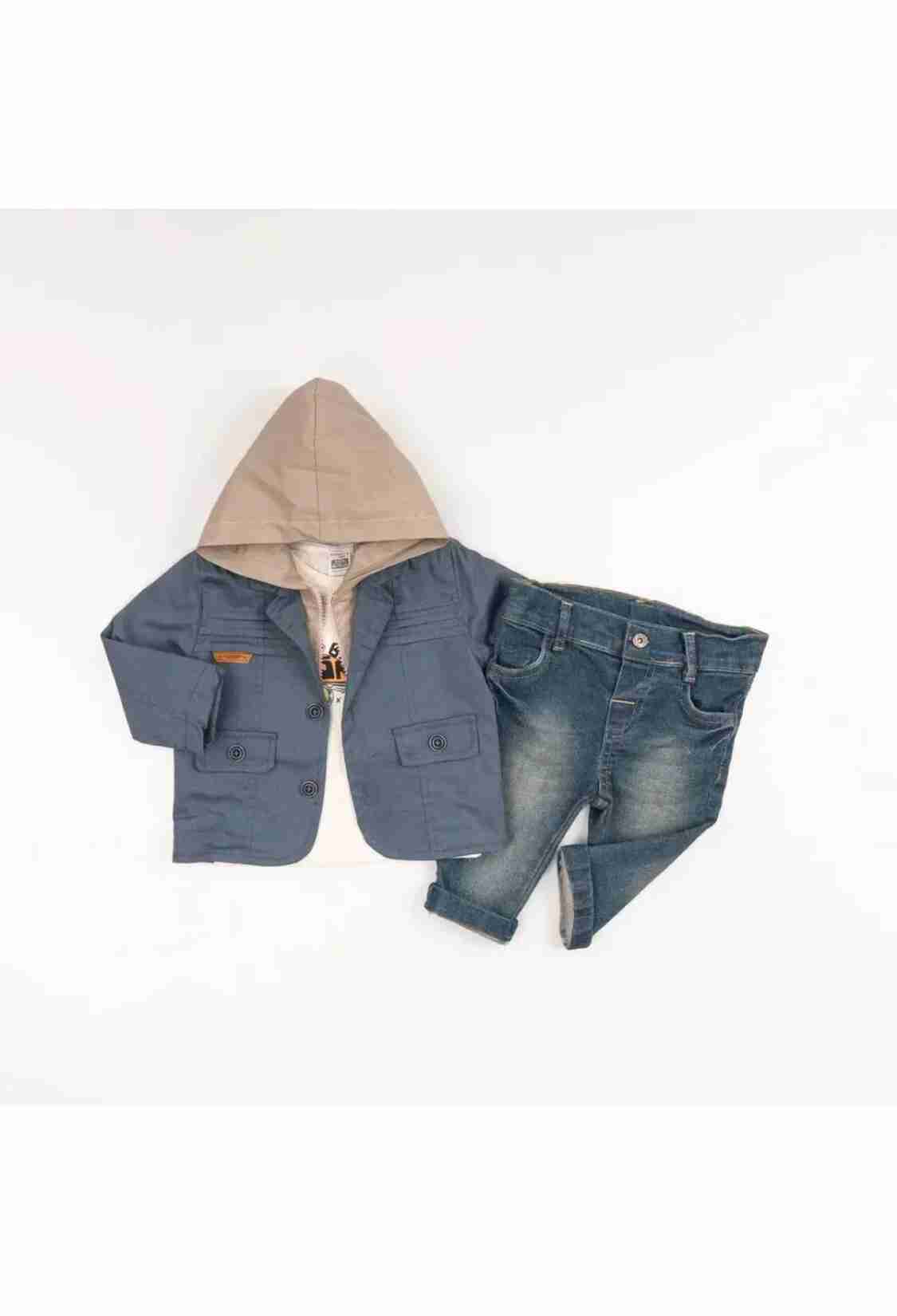 Baby Sets - Toptan Erkek Bebek 3'lü Pantolon, Ceket ve Tişört Takımı 6-24M 2035-347 - Brand: Bubbly - Kids & Bby Clothes From TheBS Kids Turkey