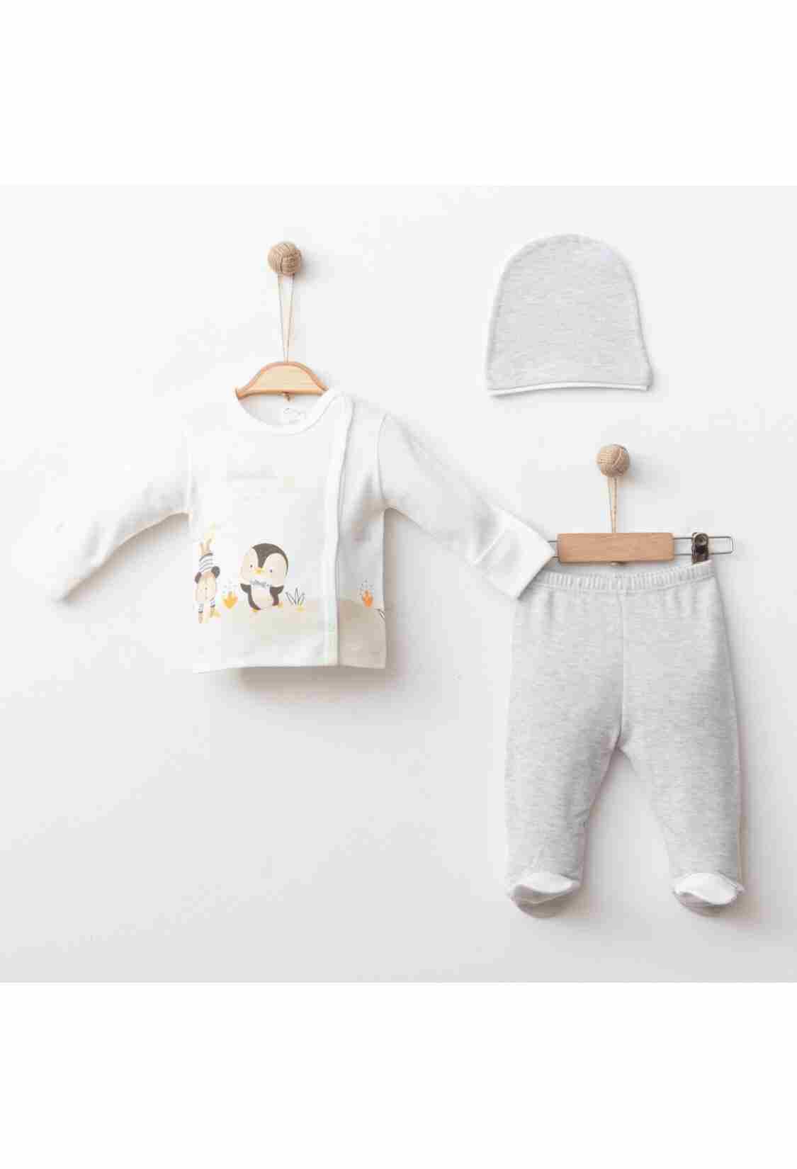 Newborn - Toptan Erkek Bebek 3'lü Yenidoğan Takım 0-3M 2043-0041 - Brand: Gümüş Baby - Kids & Bby Clothes From TheBS Kids Turkey