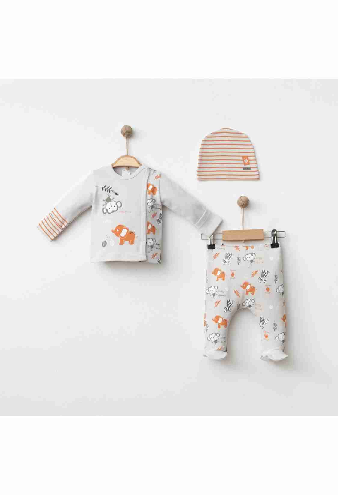 Newborn - Toptan Erkek Bebek 3'lü Yenidoğan Takımı 0-3M 2043-005002 - Brand: Gümüş Baby - Kids & Bby Clothes From TheBS Kids Turkey