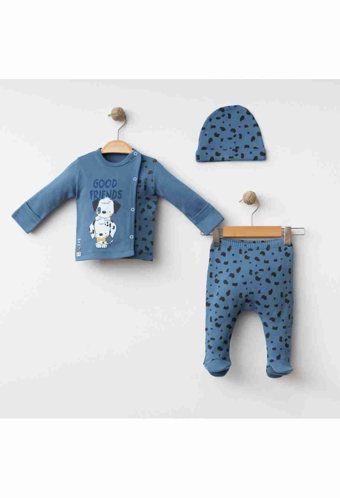 Newborn - Toptan Erkek Bebek 3'lü Yenidoğan Takımı 0-3M 2043-005005 - Brand: Gümüş Baby - Kids & Bby Clothes From TheBS Kids Turkey