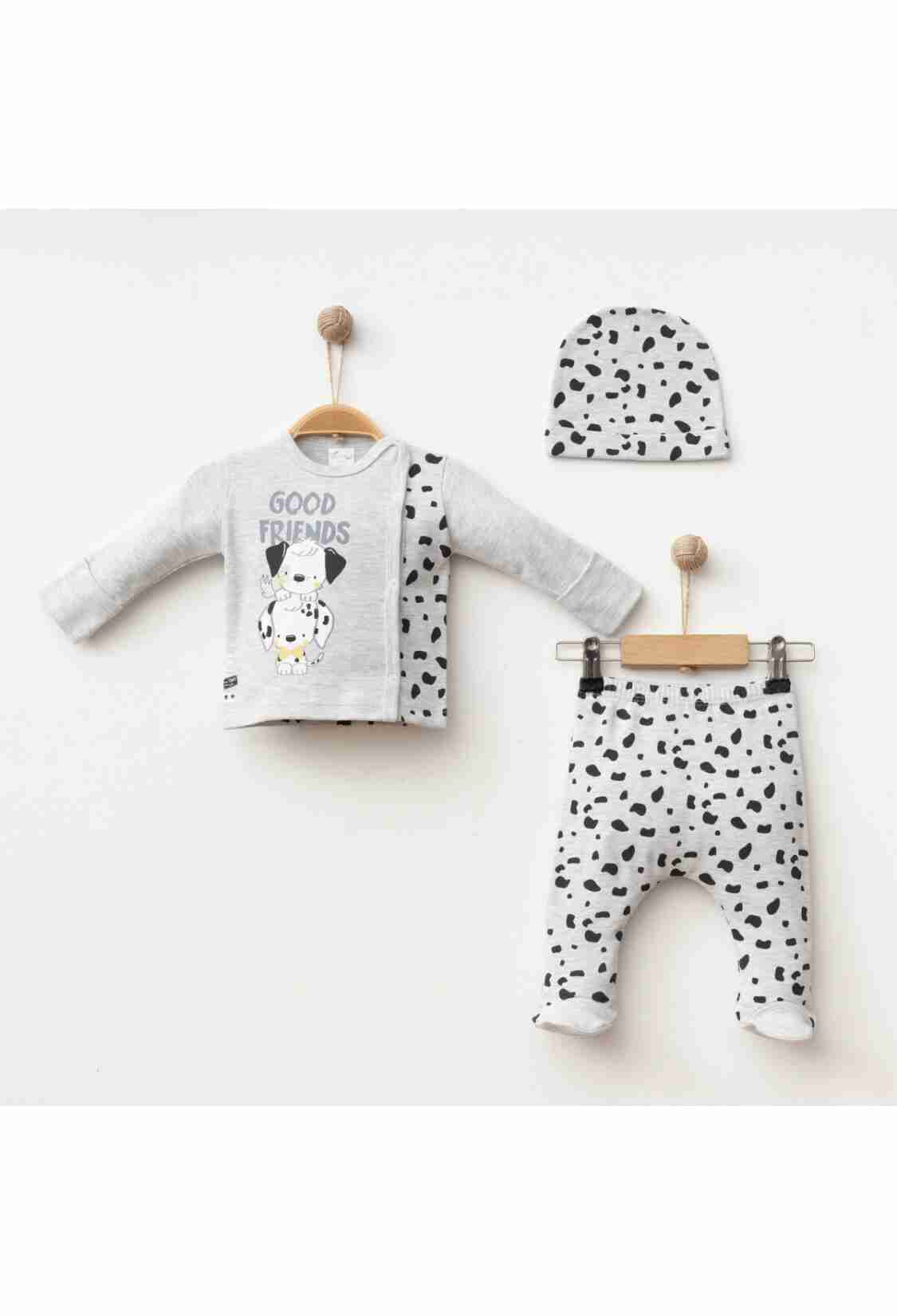 Newborn - Toptan Erkek Bebek 3'lü Yenidoğan Takımı 0-3M 2043-005005 - Brand: Gümüş Baby - Kids & Bby Clothes From TheBS Kids Turkey