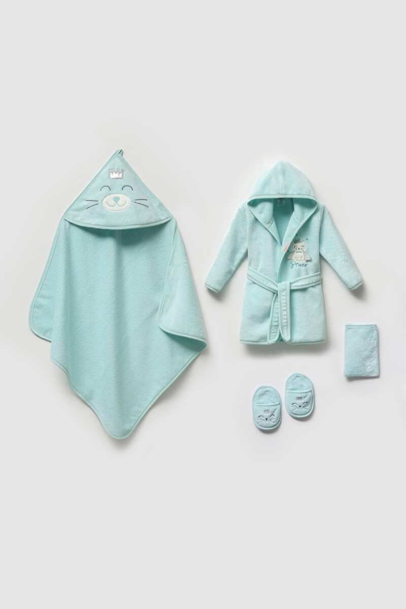 Towel and Bathrobe - Toptan Erkek Bebek 4'lü Banyo Seti 0-36M 1072-703E - Brand: Ramel Kids - Kids & Bby Clothes From TheBS Kids Turkey
