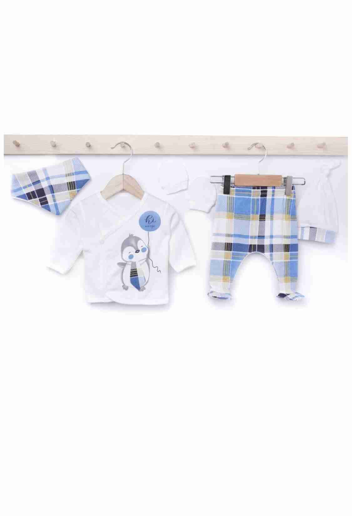 Newborn - Toptan Erkek Bebek 5'li Yenidoğan Takım 0-3M 2014-7042 - Brand: Minizeyn - Kids & Bby Clothes From TheBS Kids Turkey