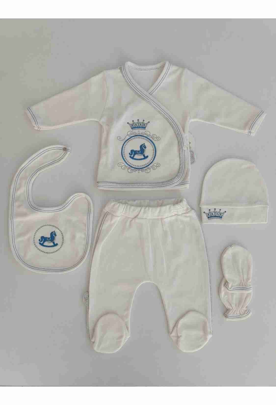 Newborn - Toptan Erkek Bebek 5'li Yenidoğan Takım 0-3M 1074 - A - Brand: Tomuycuk - Kids & Bby Clothes From TheBS Kids Turkey