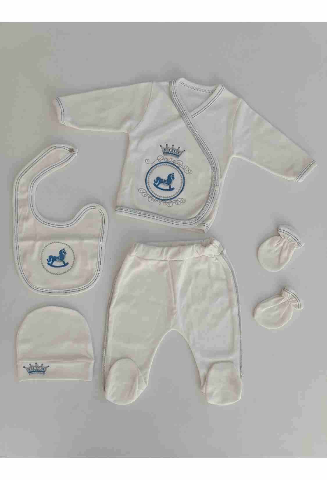 Newborn - Toptan Erkek Bebek 5'li Yenidoğan Takımı 0-3M 1074 - K - Brand: Tomuycuk - Kids & Bby Clothes From TheBS Kids Turkey