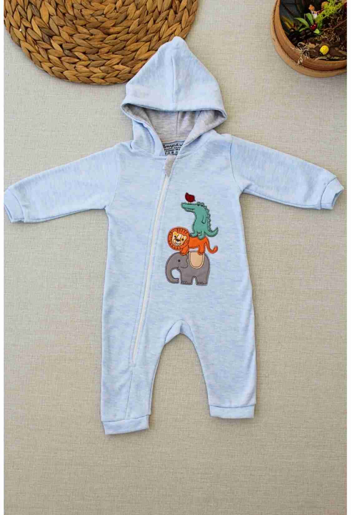 Baby Rompers and Overalls - Toptan Erkek Bebek Kapşonlu Tulum 0-3M 1074-25275 - Brand: Tomuycuk - Kids & Bby Clothes From TheBS Kids Turkey