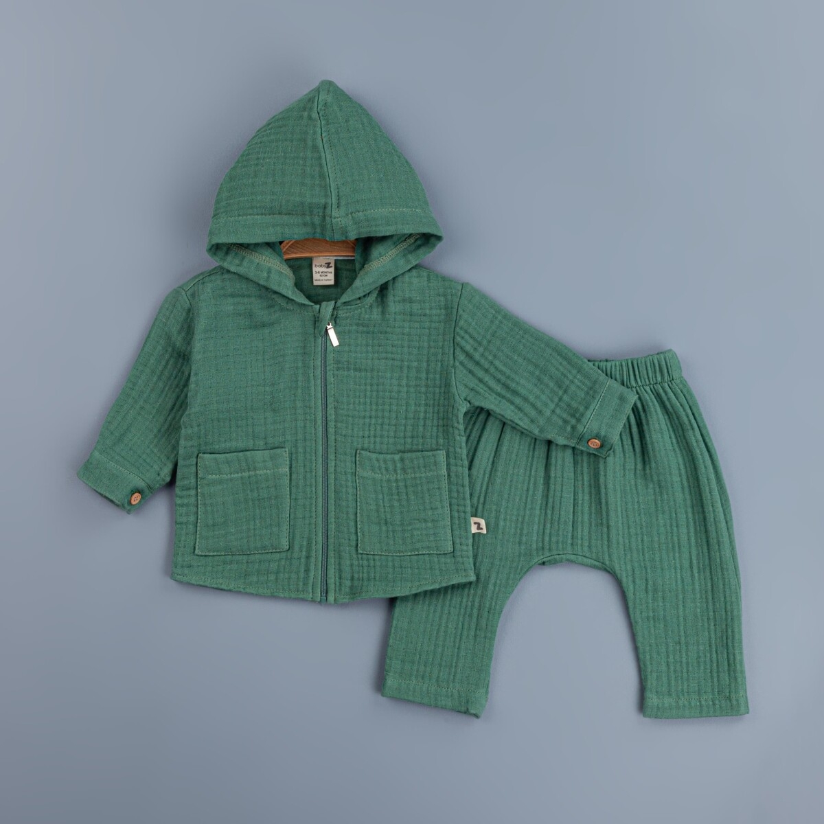 Baby Sets - Toptan Erkek Bebek Kapüşonlu Müslin Hırkalı 2'li Takım 6-24M 1097-4734 - Brand: BabyZ - Kids & Bby Clothes From TheBS Kids Turkey