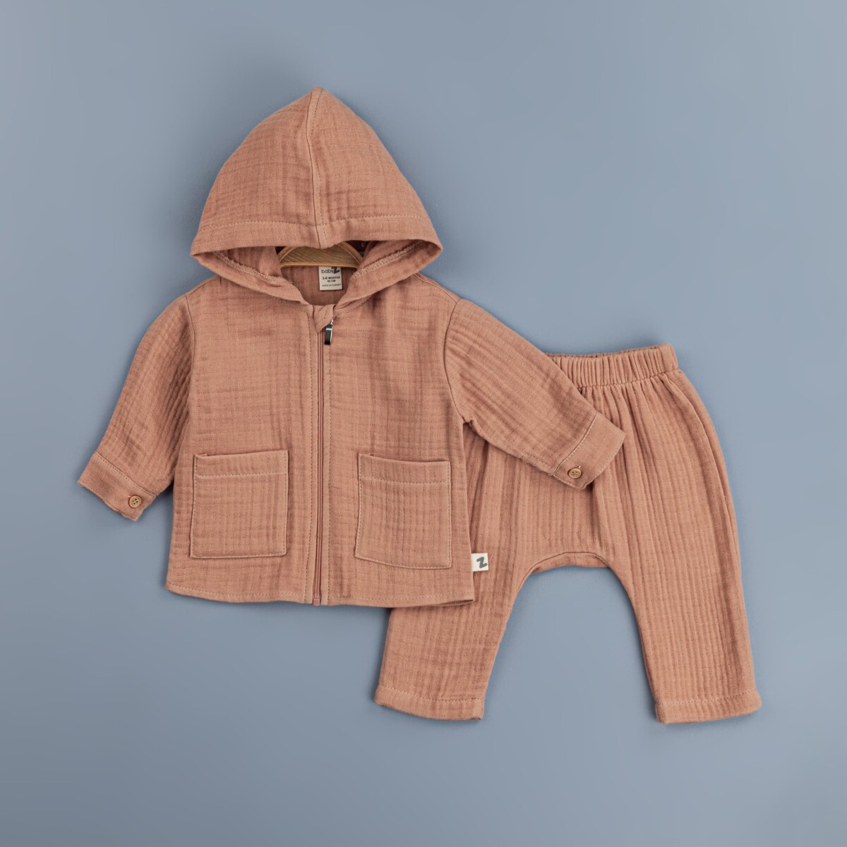 Baby Sets – Toptan Erkek Bebek Kapüşonlu Müslin Hırkalı 2’li Takım 6-24M 1097-4734 – Brand: BabyZ – Kids & Bby Clothes From TheBS Kids Turkey