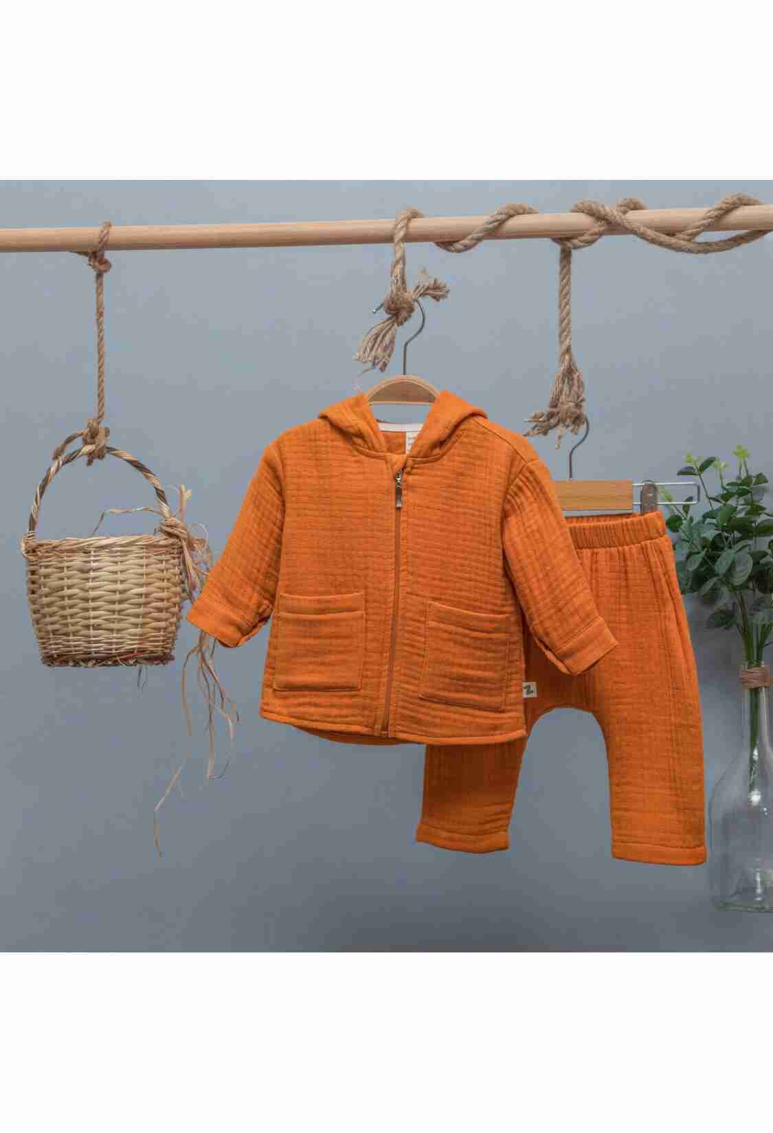 Baby Sets - Toptan Erkek Bebek Kapüşonlu Müslin Hırkalı 2'li Takım 6-24M 1097-4734 - Brand: BabyZ - Kids & Bby Clothes From TheBS Kids Turkey